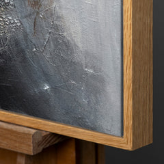 Abstraktes Bild mit Holzrahmen – Ecke
