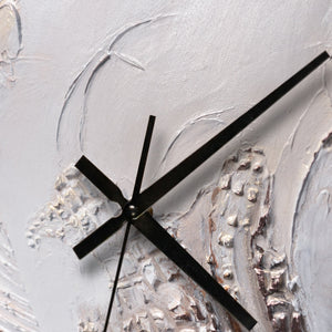 Ausgefallene Wanduhr lautlos – Handgemachte Mischtextur Silber & Rosé-Gold, quadratisch