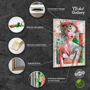 Abstraktes Porträt Frau Acrylbild handgemalt auf Leinwand