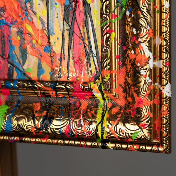 Abstraktes Porträt Acryl auf Leinwand handgemalt bunt