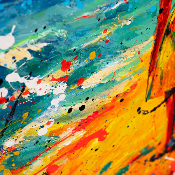 Acrylmalerei Farbenfroh Handgemalt