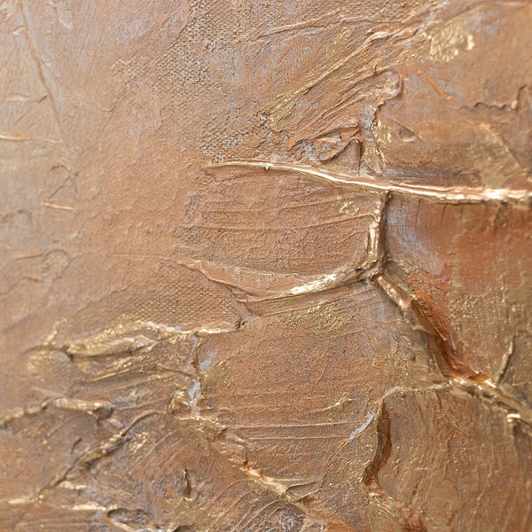 Acrylstruktur Gold Beige Engel Handgemalt Detail Oberfläche