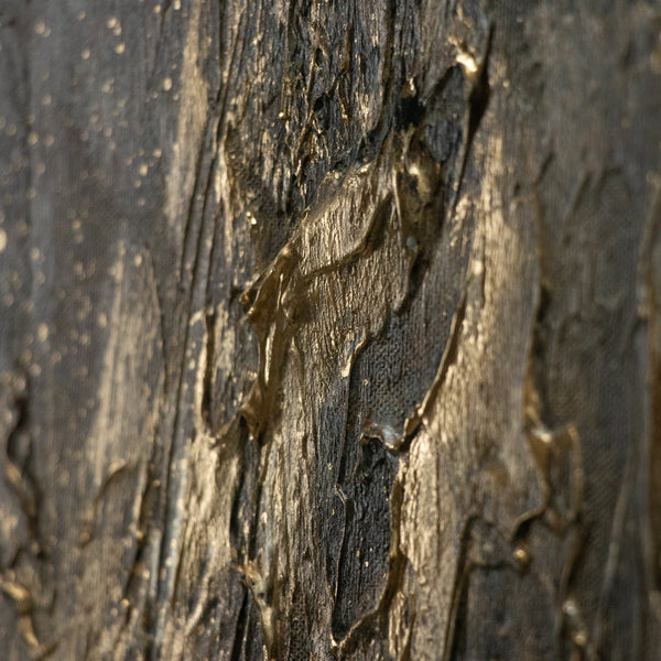 Acrylstruktur Schwarz Gold Texturmalerei handgemalt Detail