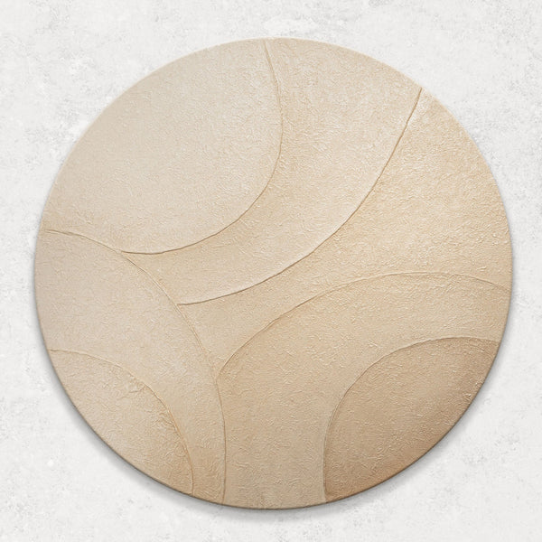 Beige Reliefkunst rund moderne Wanddekoration