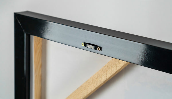 Abstraktes Acrylbild Handgemalt Dunkel Blau Gold