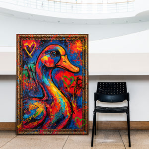 Bunte Ente Acrylbild handgemaltes Leinwandbild Wohnzimmer