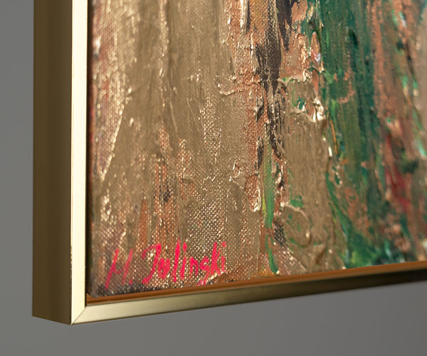 Goldener Farbton Acryl Leinwandbild moderne Wanddeko