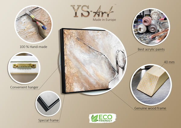 Moderne Wandkunst Engel Gold Beige Acryl auf Leinwand