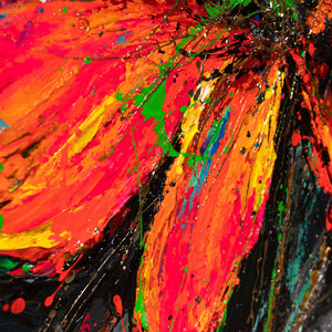 Pinselstriche in kräftigen Farben abstrakte Kunst Detail