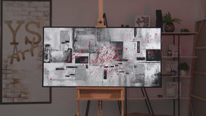 Handgeschilderde abstracte kunst "Courage" acryl schilderij op canvas