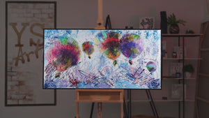  Moderne schilderkunst in acryl "Vrije vlucht" handgeschilderd op canvas