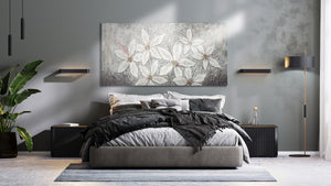 Handgemaakte Acrylkunst "Bloemenparadijs" met Structuur – Modern Schilderij