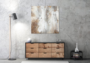 Abstracte handgeschilderde canvas schilderijen "Wijsheid" 100x100 cm