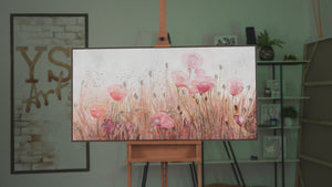 Bloemen acryl schilderijen op canvas "Klaproos"