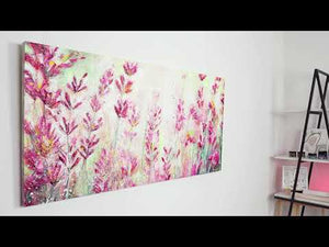 Handgeschilderd Bloemen Schilderij "Juli" 140x70