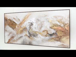 Gemälde handgemalt mit Rahmen „Konsonanz“ – Abstrakte Kunst mit Gold