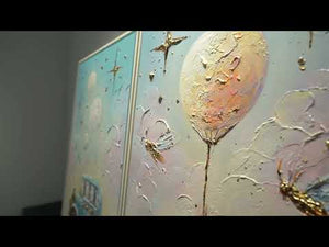 Kinderzimmer Bilder malen mit Acrylfarben mit Rahmen 120x60 cm