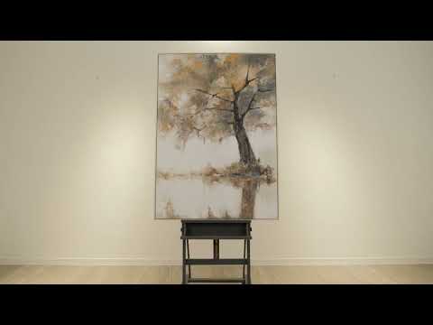 Handgemalte Acrylbilder mit Rahmen "Lyrischer Baum" Moderne Wohnzimmerdekoration
