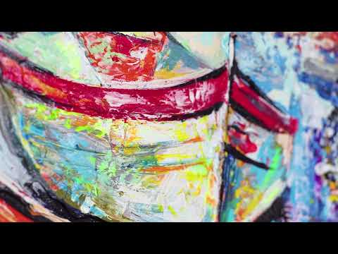 Moderne kunst bilder landschaft "Herbstlicher Anlegeplatz"