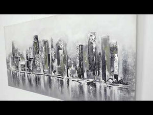 Handgeschilderd acryl schilderij "Megapolis" – Abstracte kunst voor woonkamer