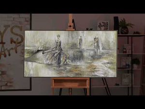 Moderne abstracte schilderijen "Mode Show" handgeschilderde kunst op canvas