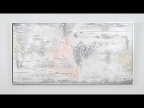 Handgeschilderd acrylschilderij "Gouden Strik" – Abstracte kunst voor uw woonkamer