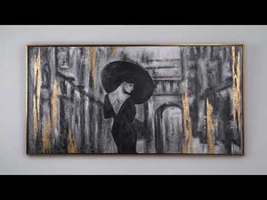 Handgeschilderd moderne acryl schilderijen "Filmstrip" – Uniek Kunstwerk voor Woonkamer