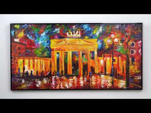 Handgeschilderd acryl schilderij "Brandenburger Tor" – Moderne kunst op canvas