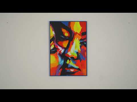 Schilderij handgeschilderd met lijst "Colors of Love" woonkamerdecoratie