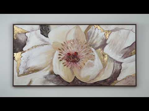 Handgeschilderd bloemen schilderij op canvas "Malve"