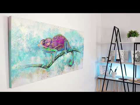 Tiere abstrakt acryl "Leguan"
