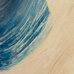 Reliefmalerei blau beige mit Bewegung
