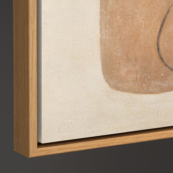 Reliefstruktur Kunstwerk Beige Schwarz