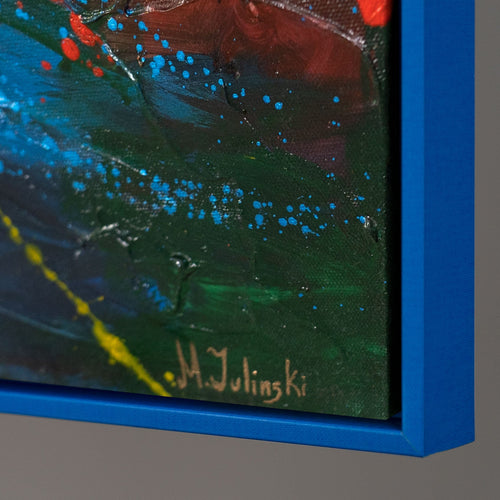 Seitenansicht Leinwandbild Blau Orange moderne Wanddeko